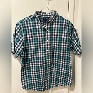 mens large button up short sleeve shirt